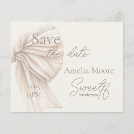 Große Beige Bow Boho Sweet 16 Save the Date