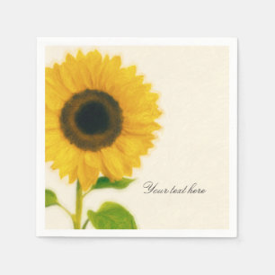 Große bemalte Sonnenblume Rustikale Land Custom Pa Serviette