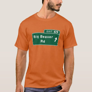 Große Biber-Straße, Verkehrsschild, Michigan, US T-Shirt