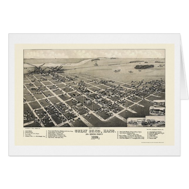 Große Biegung, KS panoramische Karte - 1882 (Vorderseite (Horizontal))