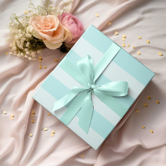 Große Blasse Türkis-Horizontale Streifen Geschenkpapier
