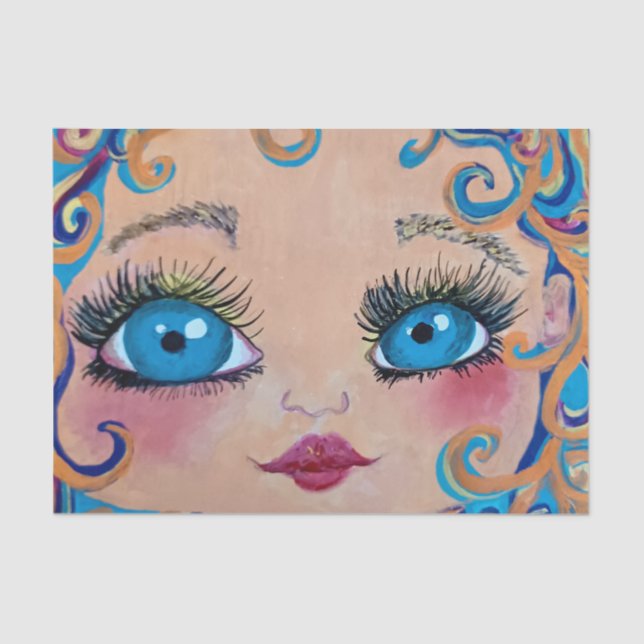 große blaue Augen Seidenpapier (Vorderseite)