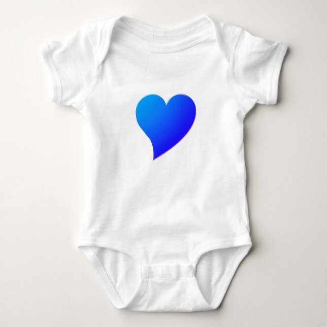Große blaue Farbtöne Herz, Liebe, Weiß Baby Strampler (Vorderseite)