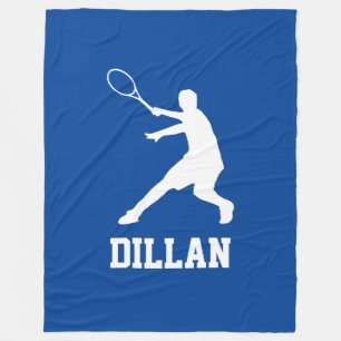Große blaue Fleecedecke mit Tennisspielername