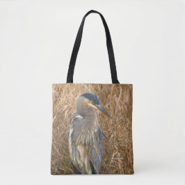 Große Blaue Heron im Feld der goldenen Schildkröte Tasche