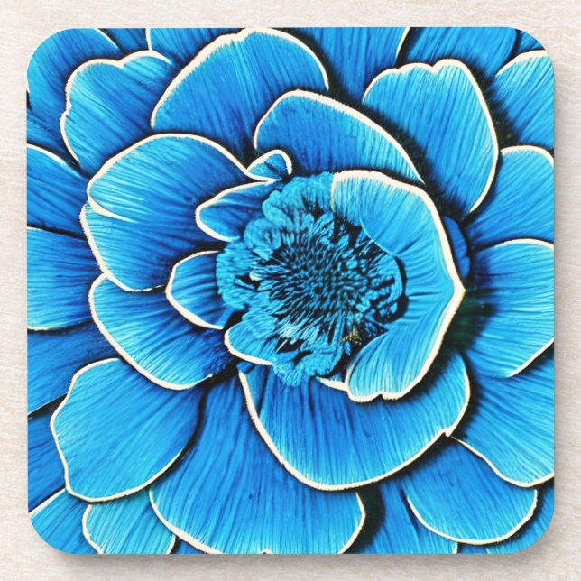 Große Blaue Kamelie Blossom Getränkeuntersetzer (Vorderseite)