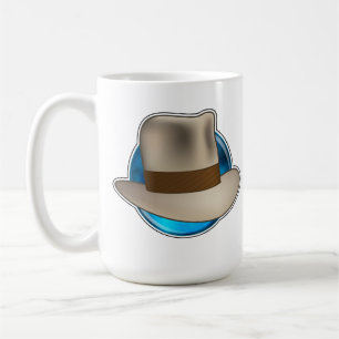 Große blaue Tasse das Logo der Fedora-Chroniken