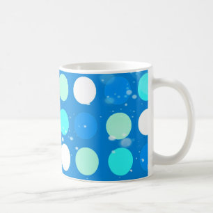 Große blaue, weiße, hellblaue Punkte Kaffeetasse