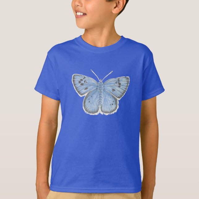 Große Blauer Schmetterling-T - Shirt (Vorderseite)