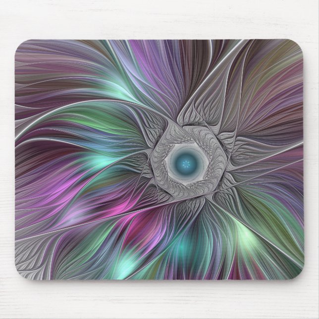 Große Blume Abstrakt Modernes Fraktal Kunst Mousepad (Vorne)