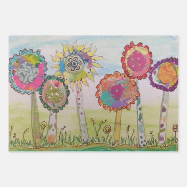 Große Blume Geschenkpapier Set (Vorderseite)