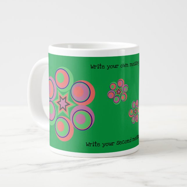 Große Blume Grüne Tasse (Vorderseite Links)