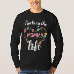 Große Blume Herz Rocken der Mommy Happy Mama Son T-Shirt