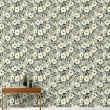 Große Blumengrün weiß und grau