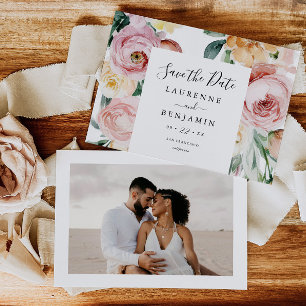 Große Blüten Foto Save-the-Date-Kartenankündigung Save The Date