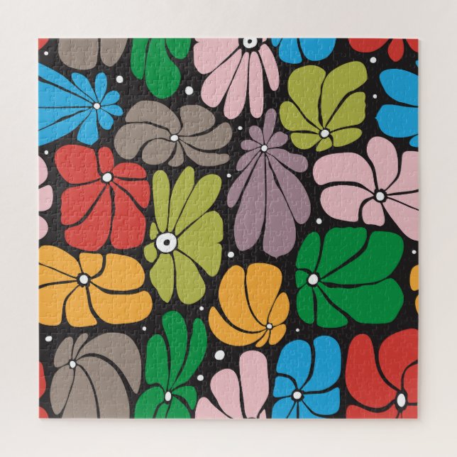 Große Blüten Retroflorieren Nahtlos (Vertikal)
