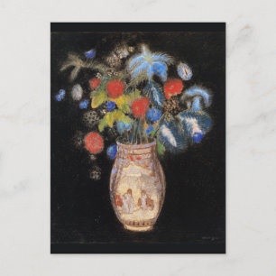 Große Bouquet auf schwarzem Hintergrund, Redon, Postkarte