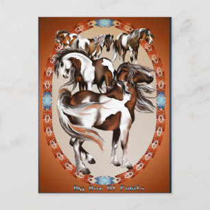 Große Box mit Farben Postkarte