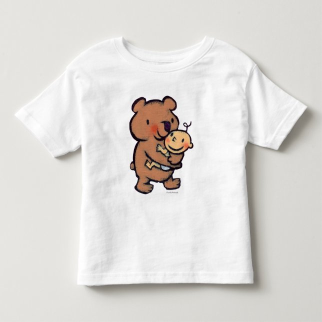 Große Braunbär-feste Umarmung Leslie Patricelli Kleinkind T-shirt (Vorderseite)