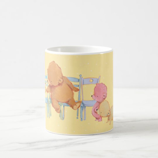Große Braunbär-u. des Freund-Anteil-vier Stühle Kaffeetasse