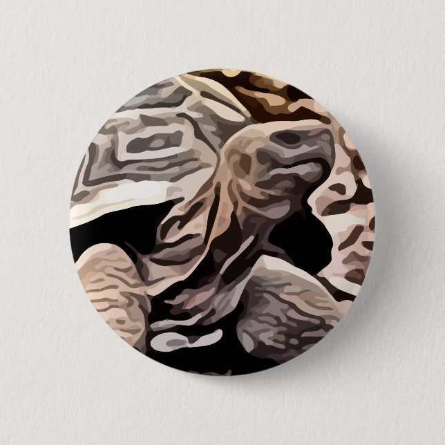 große braune Schildkrötemalerei Button (Vorderseite)