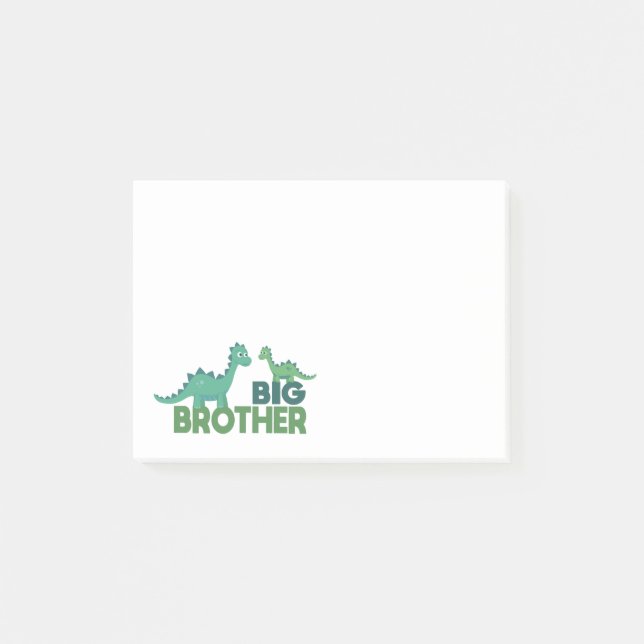 Große Bruder Dinosaurier Cartoon Geschwister Post-it Klebezettel (Vorderseite)