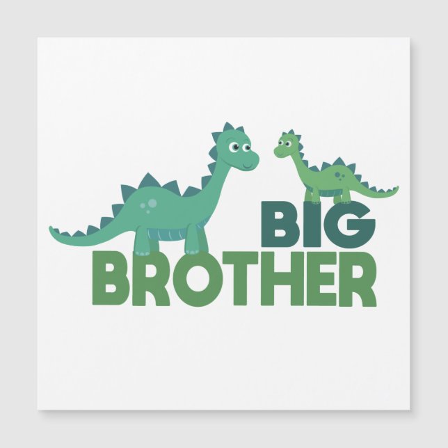 Große Bruder Dinosaurier Cartoon Jungs Magnetkarte (Vorderseite)