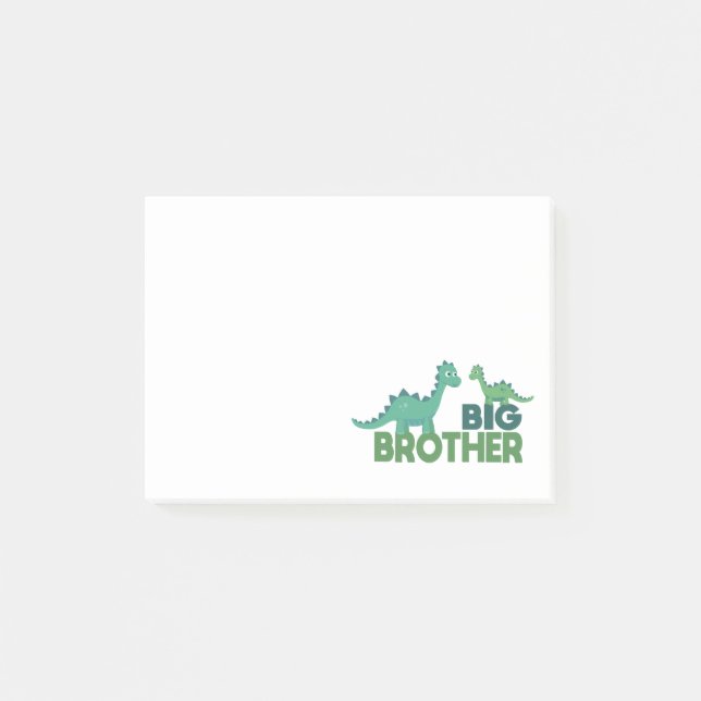 Große Bruder Dinosaurier, niedliche Cartoon Tierbr Post-it Klebezettel (Vorderseite)