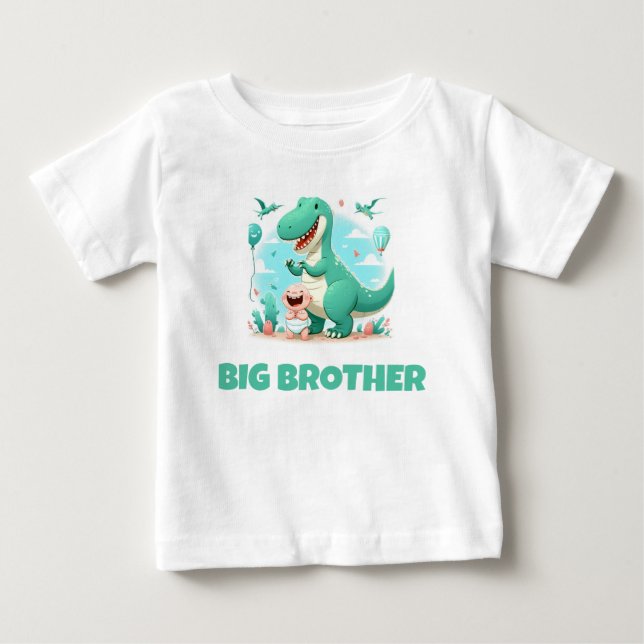 GROSSE BRUDER KINDER MIT T-REX BABY T-SHIRT (Vorderseite)