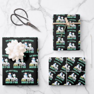 Große Brüder sind Schnee Viel Spaß - Weihnachtssch Geschenkpapier Set