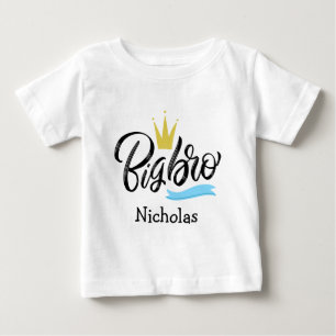 Große Bruderkrone personalisiert Baby T-shirt