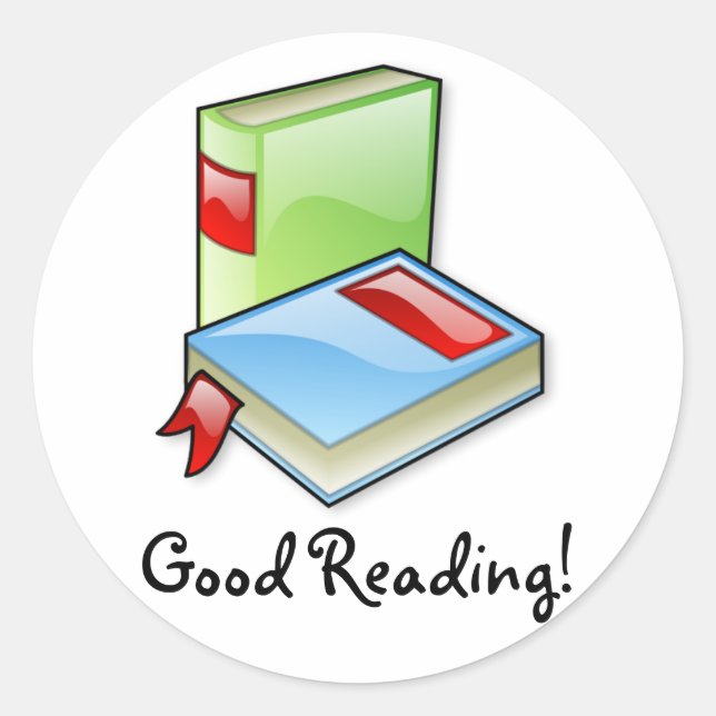 Große Bücher Runder Aufkleber (Vorderseite)