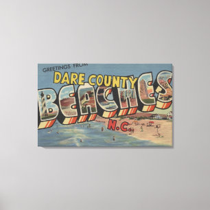 Große Buchstabe-Szenen - Dare County Strände, NC Leinwanddruck