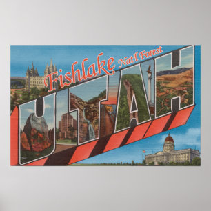 Große Buchstabe-Szenen - Fishlake staatlicher Poster