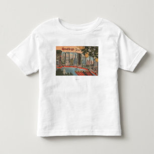 Große Buchstabe-Szenen Kaliforniens (goldener Kleinkind T-shirt