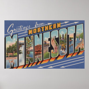 Große Buchstabe-Szenen Minnesotas (Nord) - Poster