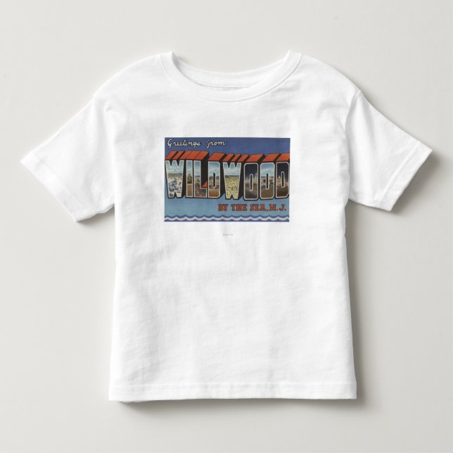 Große Buchstabe-Szenen - Wildwood-Durch-D-Meer, NJ Kleinkind T-shirt (Vorderseite)