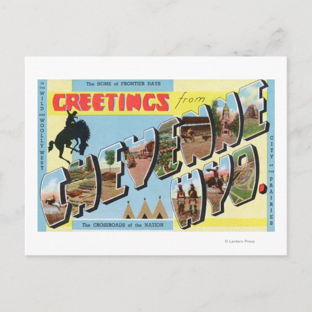 Große Buchstabenszenen, Grüße von 2 Postkarte (Vorderseite)