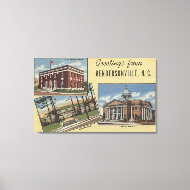 Große Buchstabenszenen - Hendersonville, NC 2 Leinwanddruck (Vorderseite)