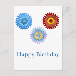 Große bunte Blume Postkarte