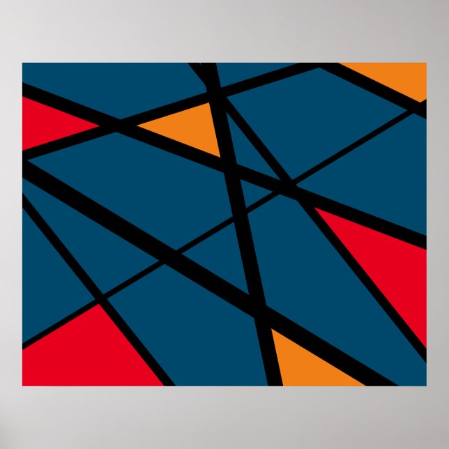 Große bunte moderne geometrische abstrakte Kunst Poster (Vorne)