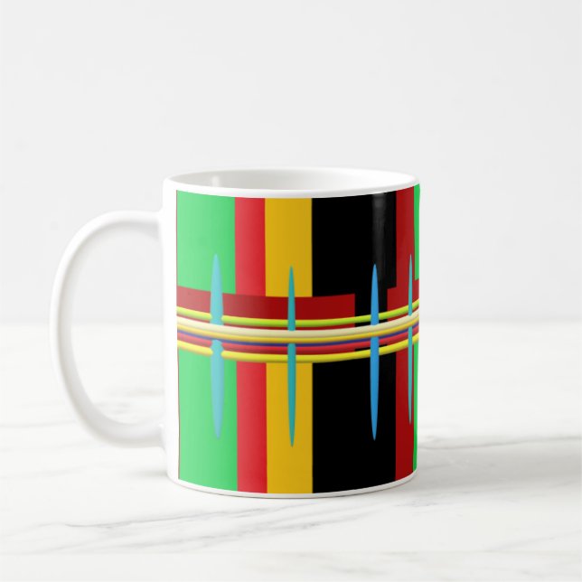 Große, bunte moderne Kunst Kaffeetasse (Links)