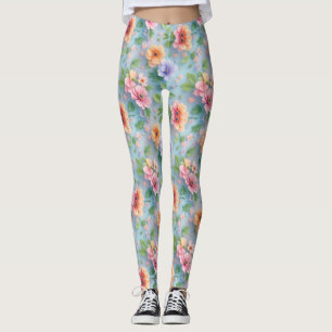 Große bunte Papierblumen Leggings