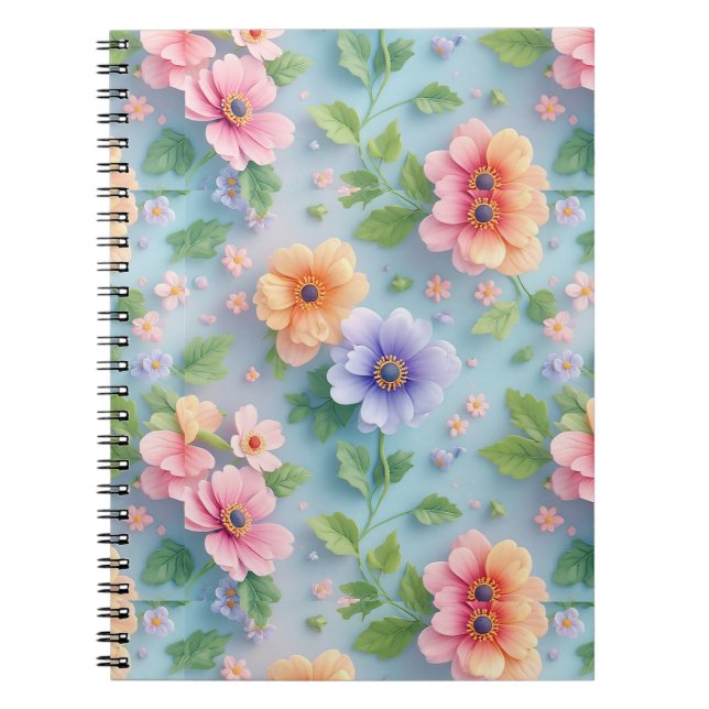 Große bunte Papierblumen Notizblock (Vorderseite)
