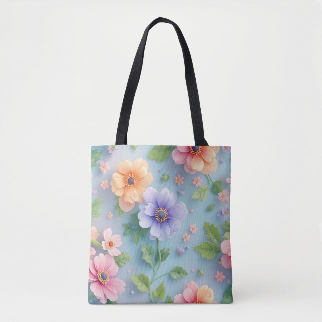 Große bunte Papierblumen Tasche (Vorderseite)