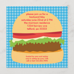 Große Burger GRILLEN Einladung
