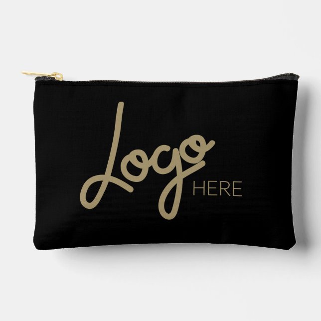 Große Business-Logos Einfach Elegant Modernes Schw Zubehörtasche (Vorderseite)