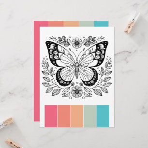 Große Butterfly Farbkarten Kunst-Therapie Einladung
