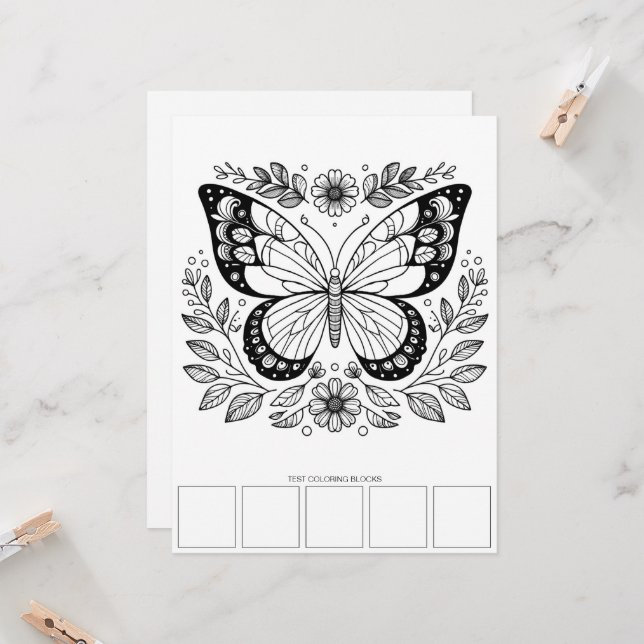 Große Butterfly Farbkarten Kunst-Therapie Einladung (Vorderseite/Rückseite Beispiel)