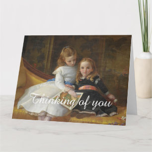 Grosse carte de deux jeunes filles victoriennes en